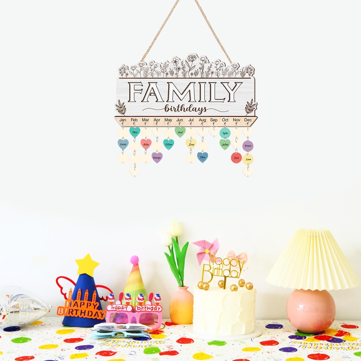 Thumbnail 2 de CHDITB Vintage Family Birthday Calendar Wall Hanging