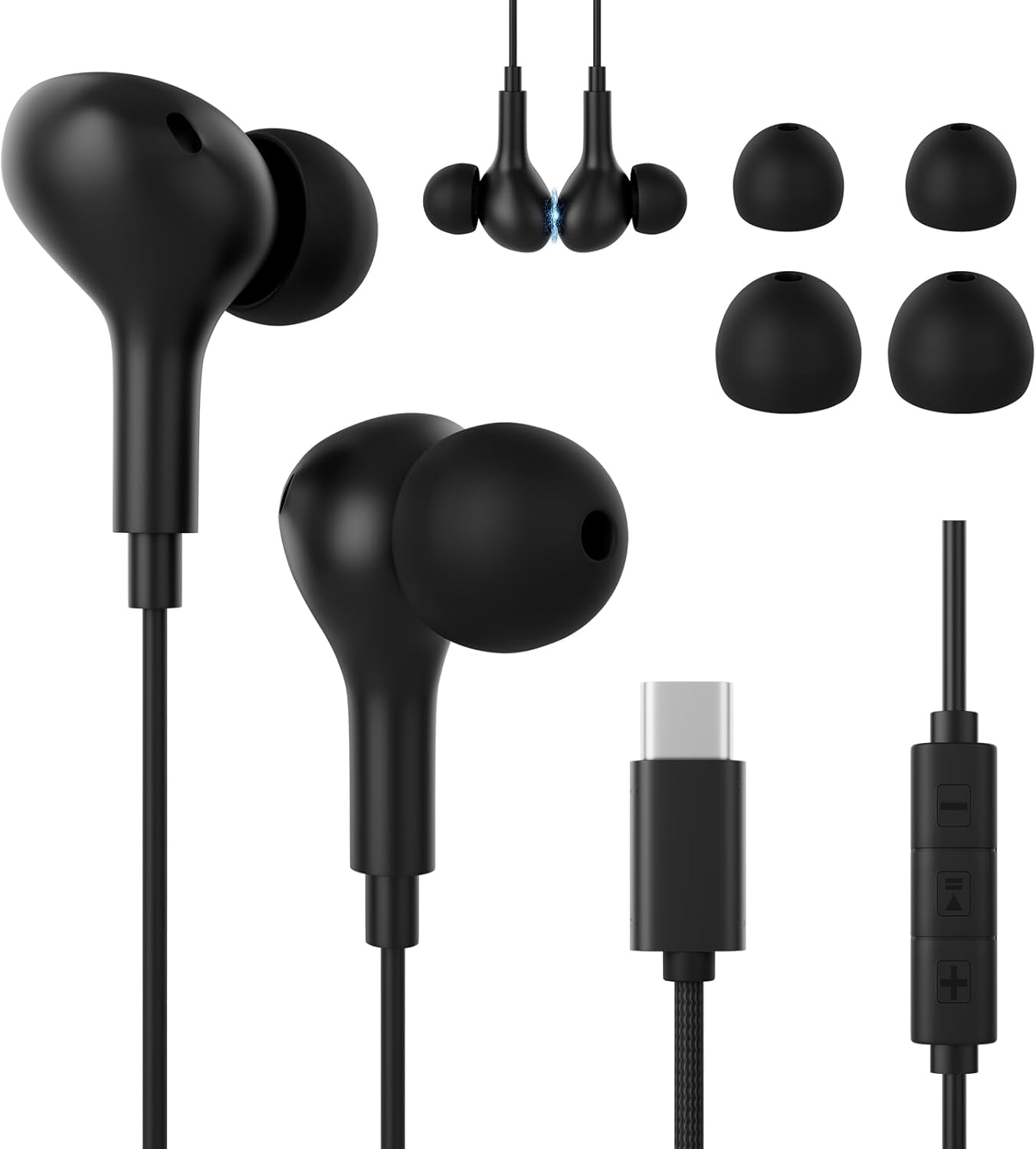 Detalle de Kopfhörer mit USB-C Kabelanschluss – In-Ear Design, integriertes Mikrofon, kompakte Allround-Lösung