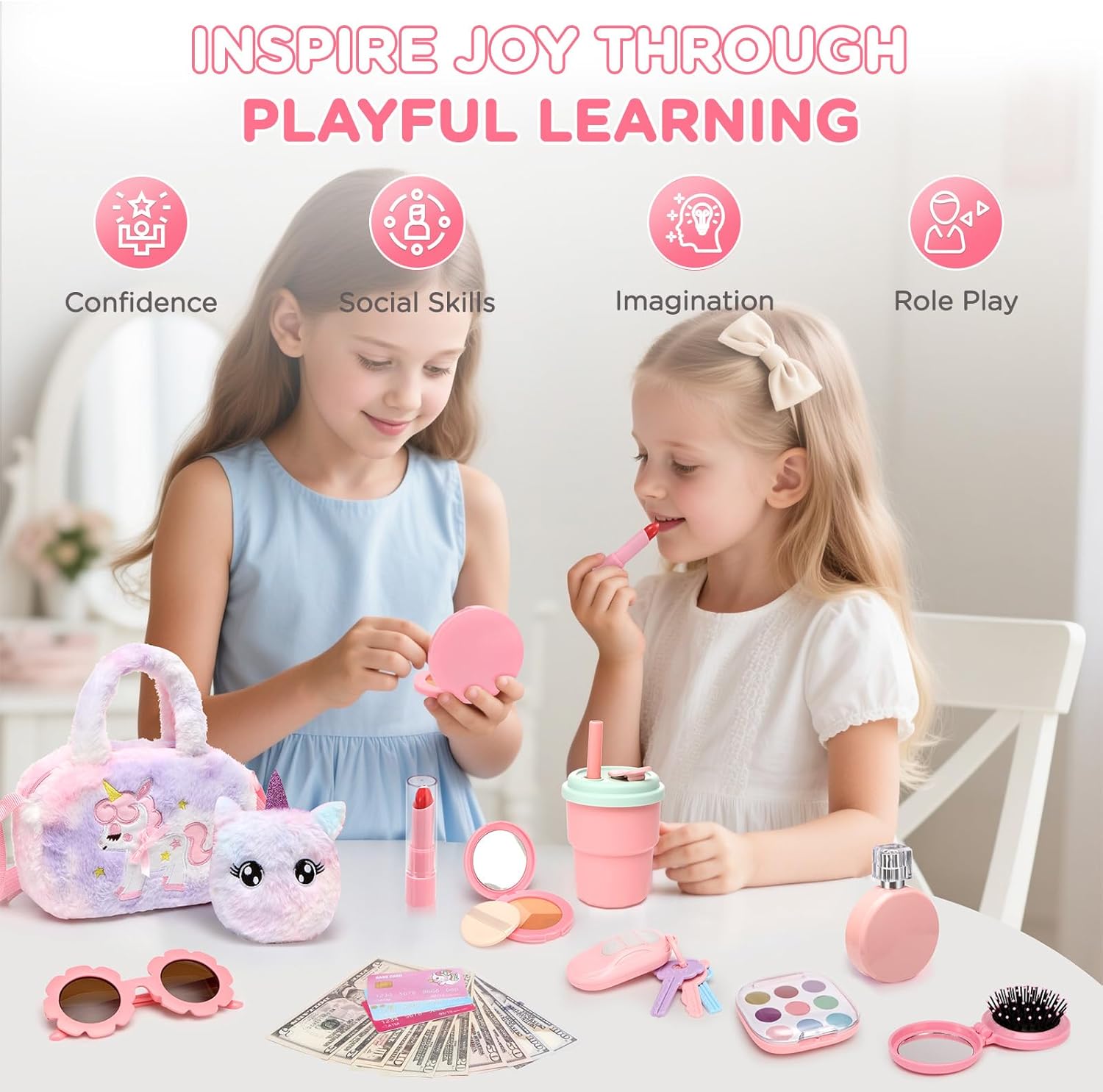 Thumbnail 5 de Chinloca Unicorn Handbag Play Set with Pretend Makeup for 3+ Year Old Girls