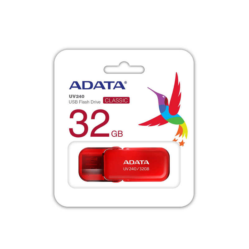Thumbnail 1 de ADATA UV240 32GB USB 2.0 Rojo: compacta, práctica y con tapa abatible