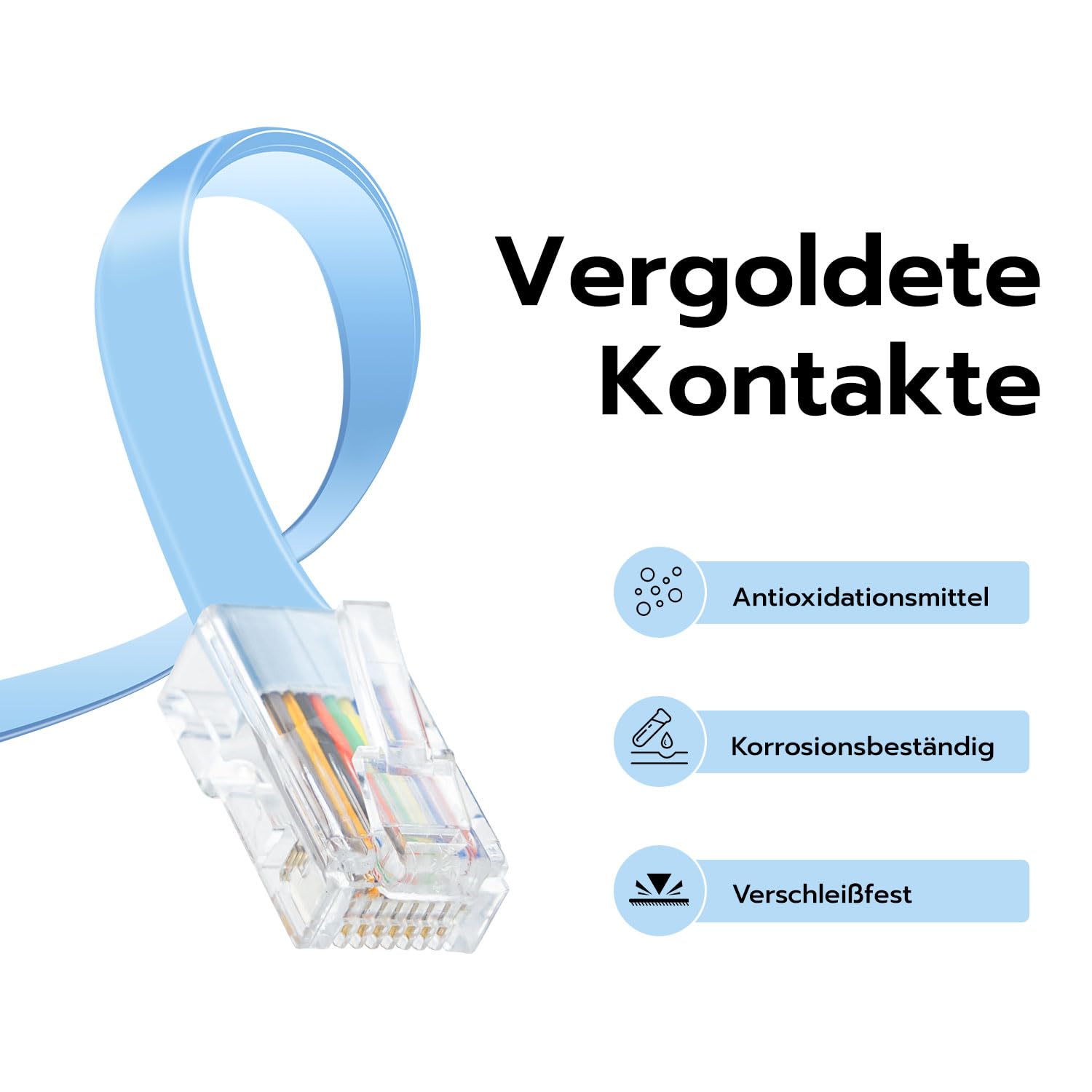 Detalle de Mcbazel USB Konsolenkabel: USB zu RJ45 Konsolekabel mit FTDI-Chip (1,8 m) für Cisco, Router, Switches
