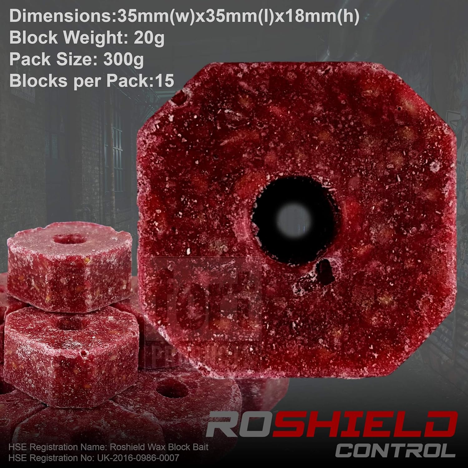 Thumbnail 5 de Roshield 600g Wax Block Bait for Rat & Mouse Killer Poison Control (2 x 300g Pack) – Indoor & Outdoor All-Weather