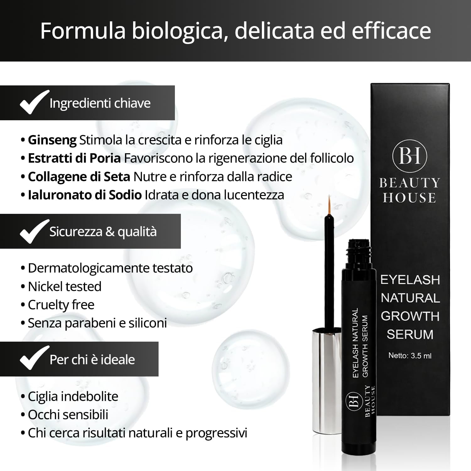 Thumbnail 1 de Siero Ciglia Allungante e Rinforzante Beauty House: ciglia più lunghe e robuste senza prostaglandine