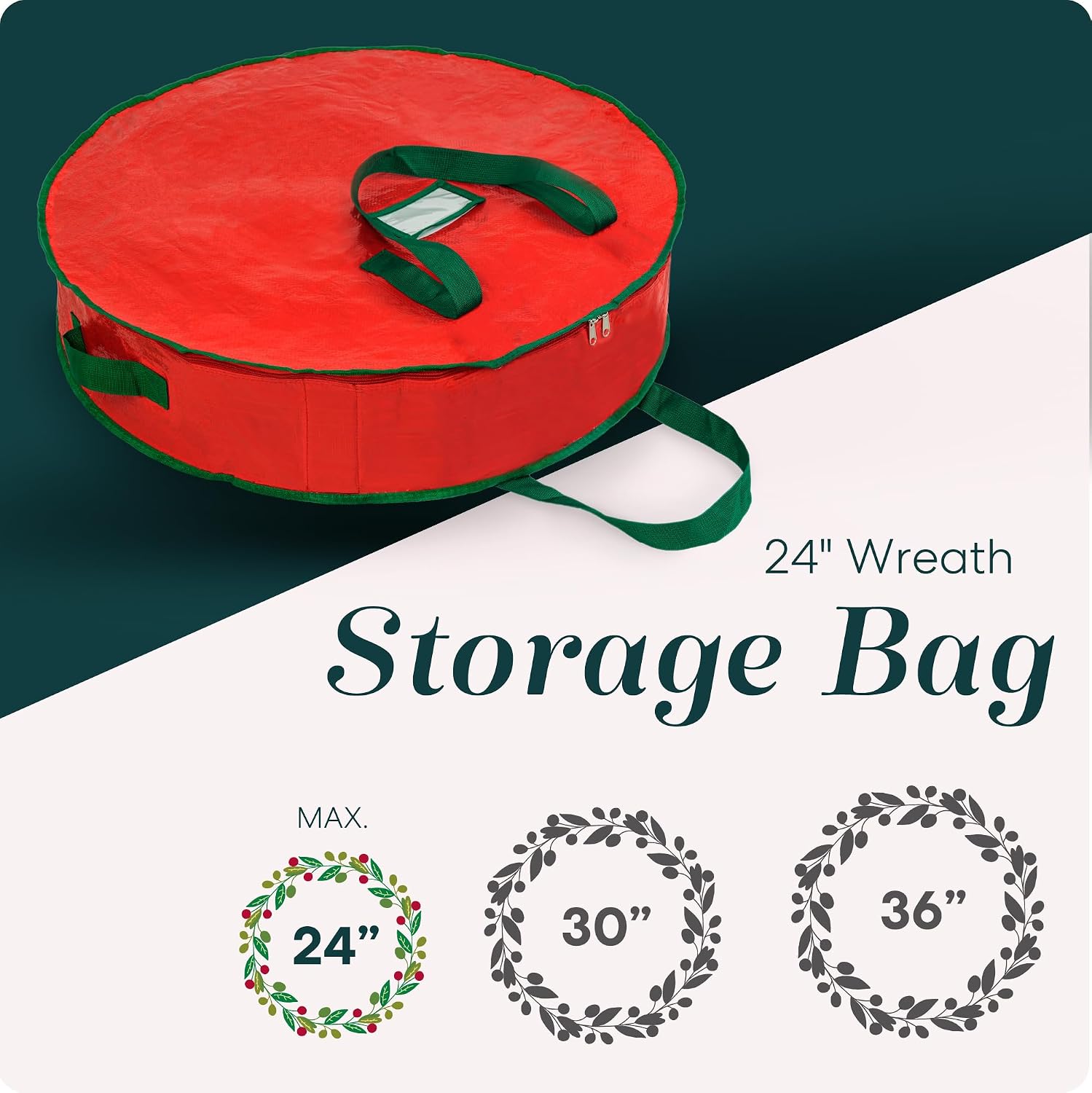 Detalle 2 de Handy Laundry Wreath Storage Bag, 24-Inch