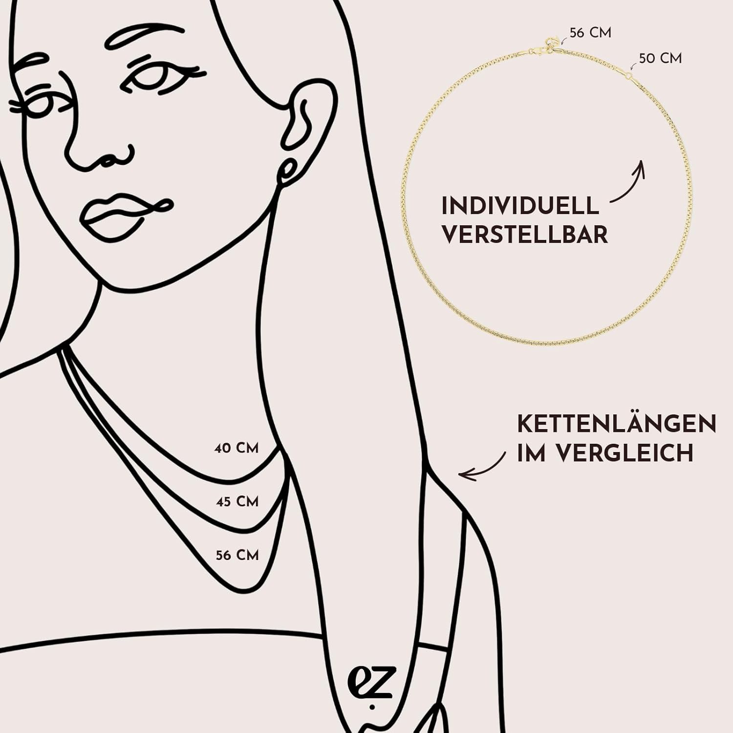 Thumbnail 4 de Echtzeit Damenkette – lange Collier- oder Y-Kette für Layering-Look, Edelstahl vergoldet