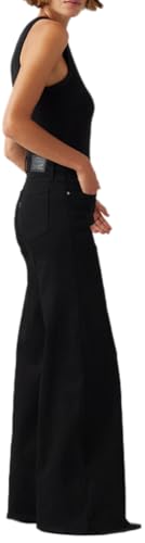 Detalle de Levi's 318 Shaping Wide Leg Soft Black – bequeme Figuresform mit Controlled Silhouette