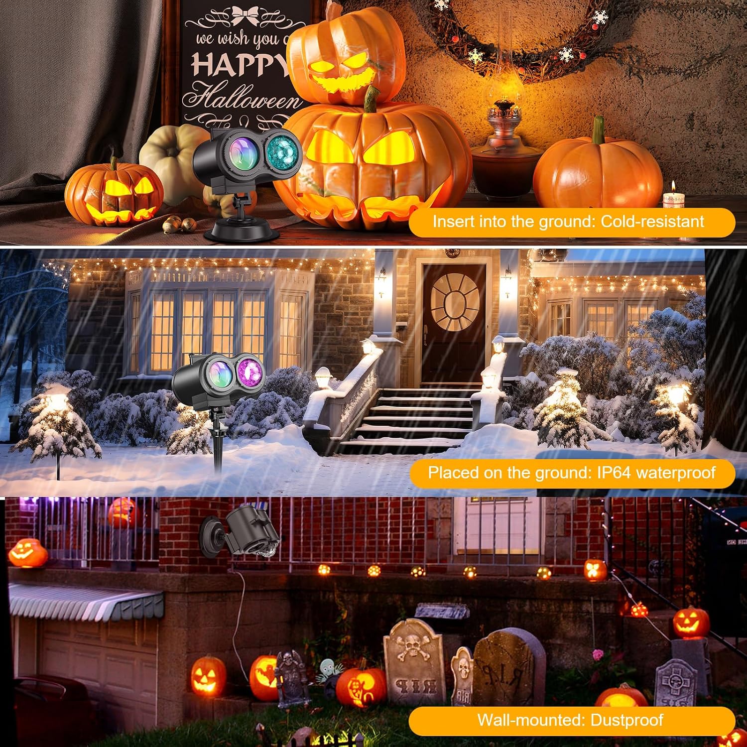 Detalle 1 de Macchiatto SE508-007 Halloween-projector voor buiten, 20 motieven en IP64