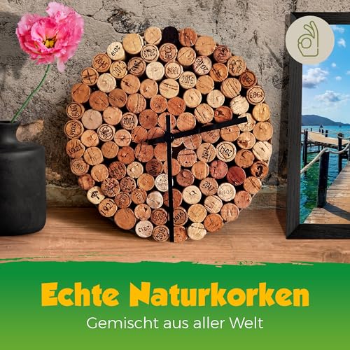 Detalle de 250 gebrauchte Weinkorken von Kork-Deko – Naturkorken zum Basteln, DIY und Dekoration