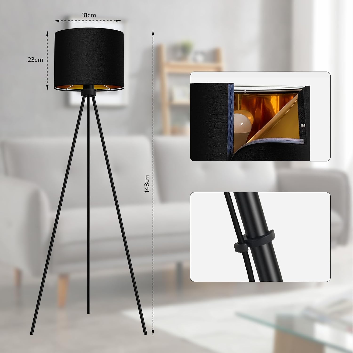 Detalle 2 de BBHome Stehlampe LED Dimmbar