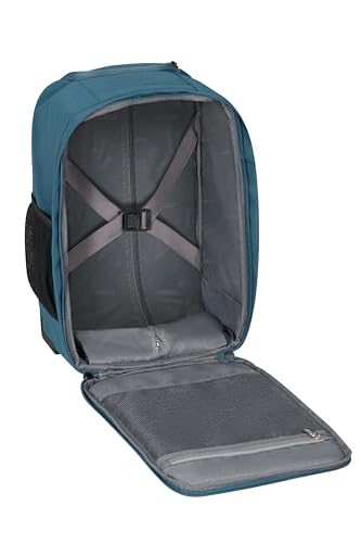 Detalle de American Tourister Take2Cabin Ryanair: Mochila con ruedas de cabina 40 x 25 x 20 cm, Harbor Blue