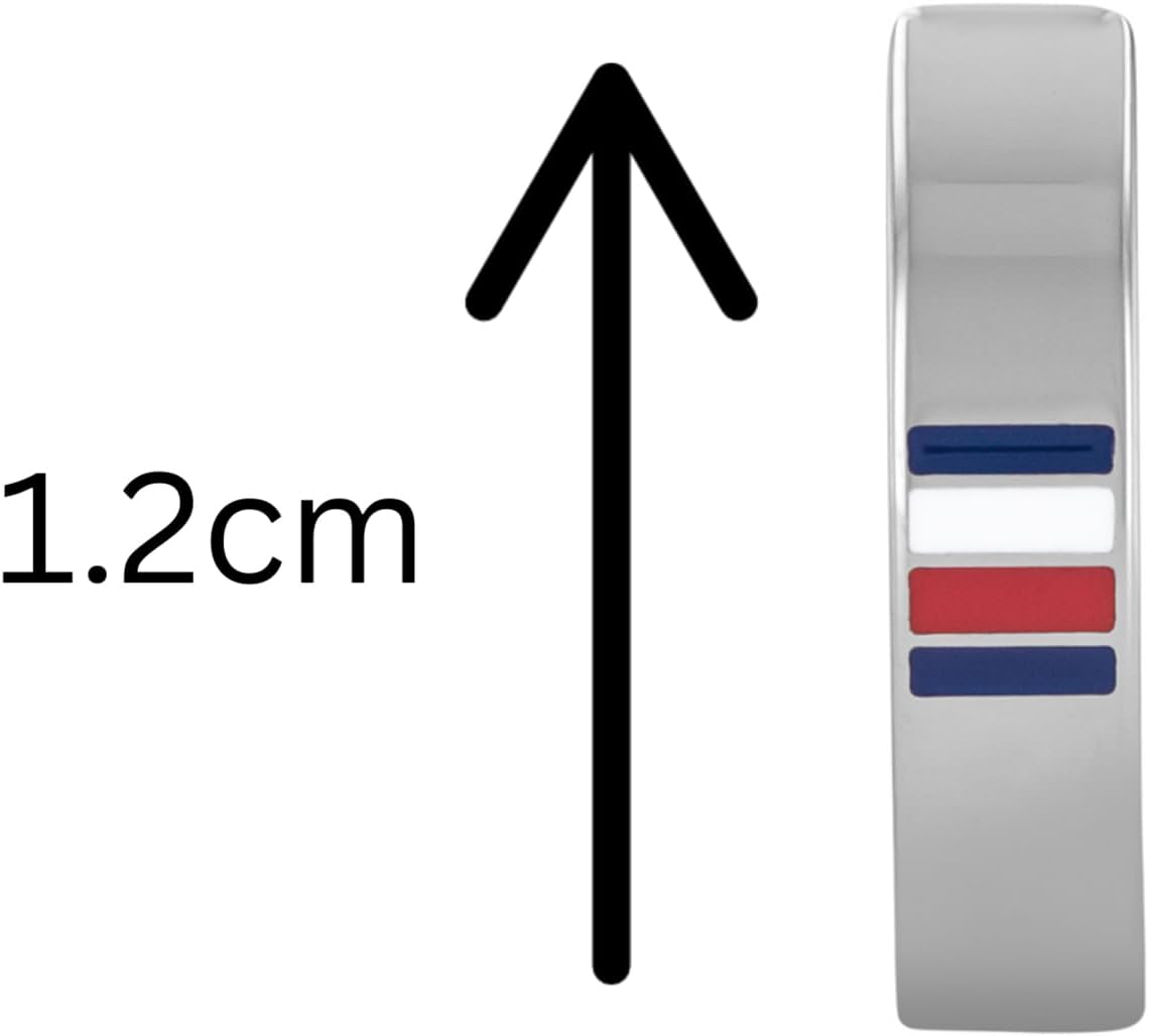 Thumbnail 1 de Ohrstecker mit Ring von Tommy Hilfiger – Edelstahl, 12 mm, Flaggenlogo, Klappverschluss
