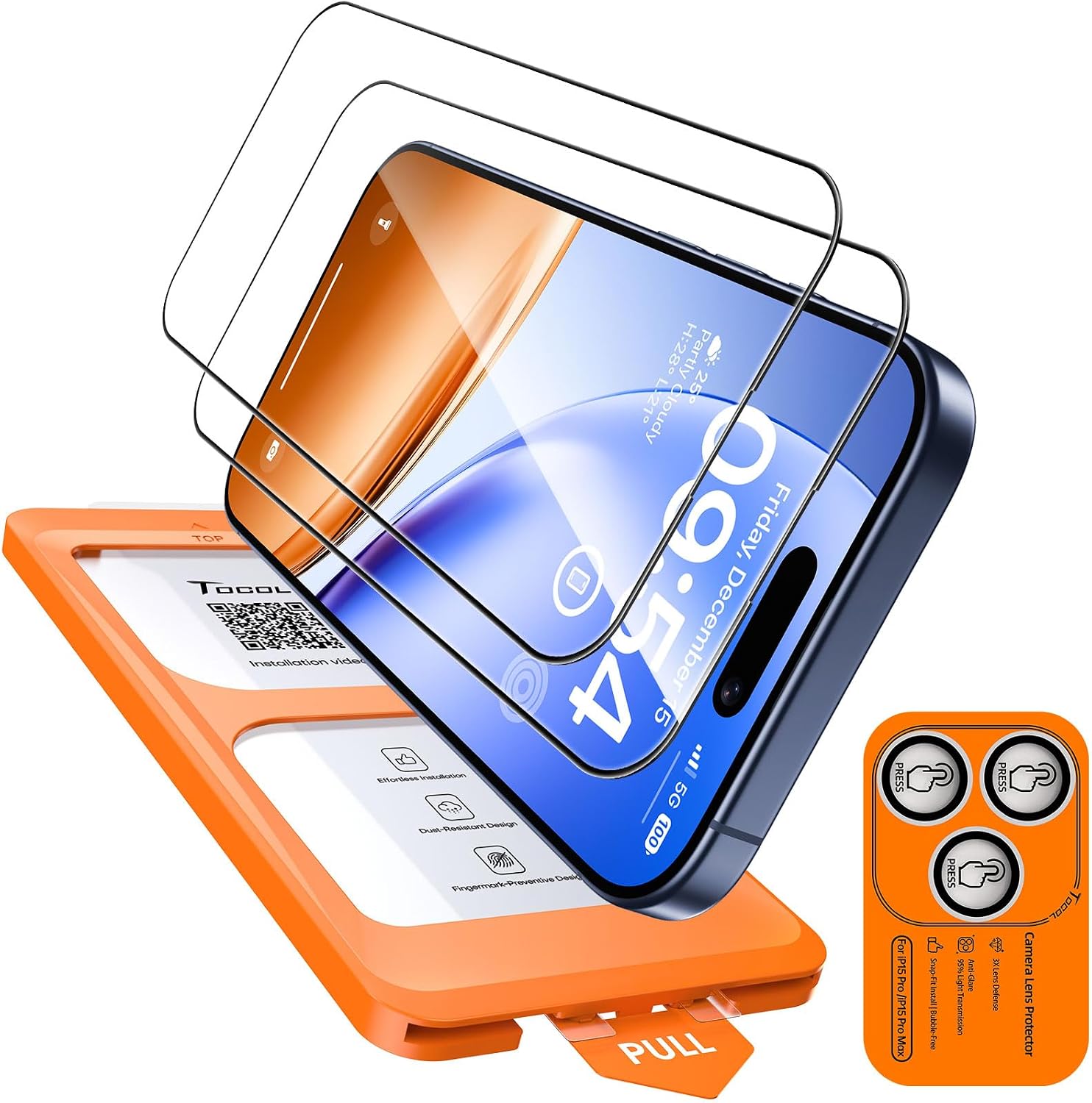 Detalle de TOCOL iPhone 15 Pro tempered glass 0.33mm