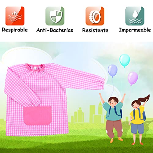 Thumbnail 2 de H HANSEL HOME Bata Escolar Babi Rosa 2-3 años para Niño/a. Sin botones, elástica en puño y cuello