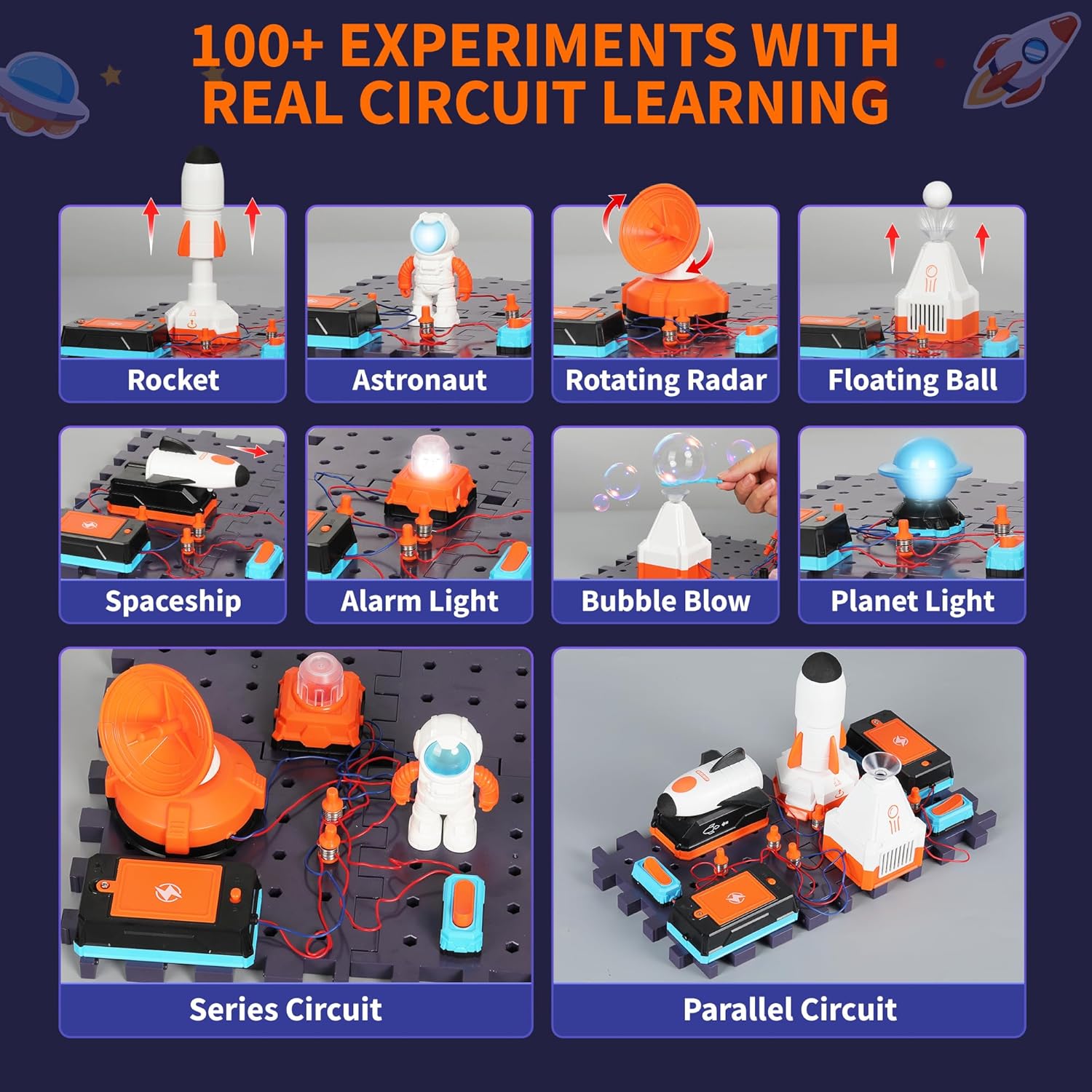 Detalle 2 de Bright Panda Electric Circuit Kit (Aerospace Advanced Set) for Children – STEM Toy with 100+ Experiments