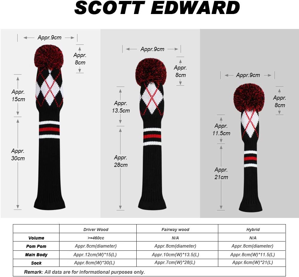 Detalle 2 de Golf Head Covers for Woods – 5-Piece Knit Set (Driver, Fairway x2, Hybrid x2)
