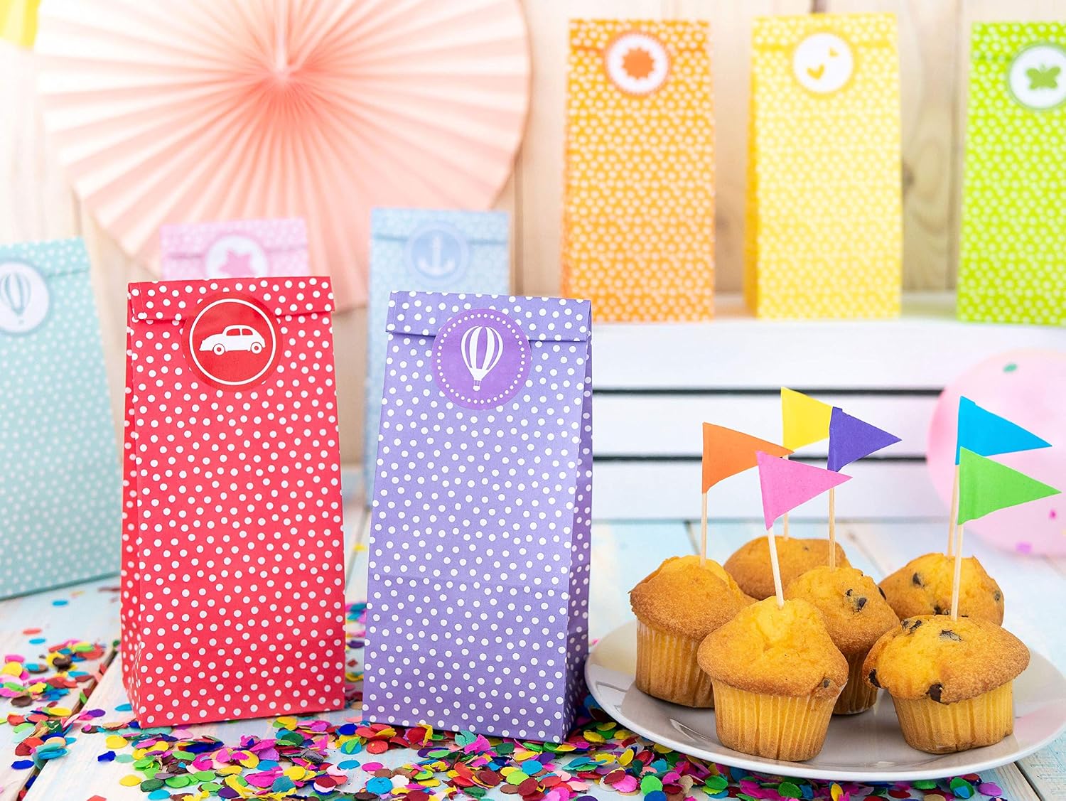 Thumbnail 6 de Papierdrachen Party-Tüten Set mit 24 Stück