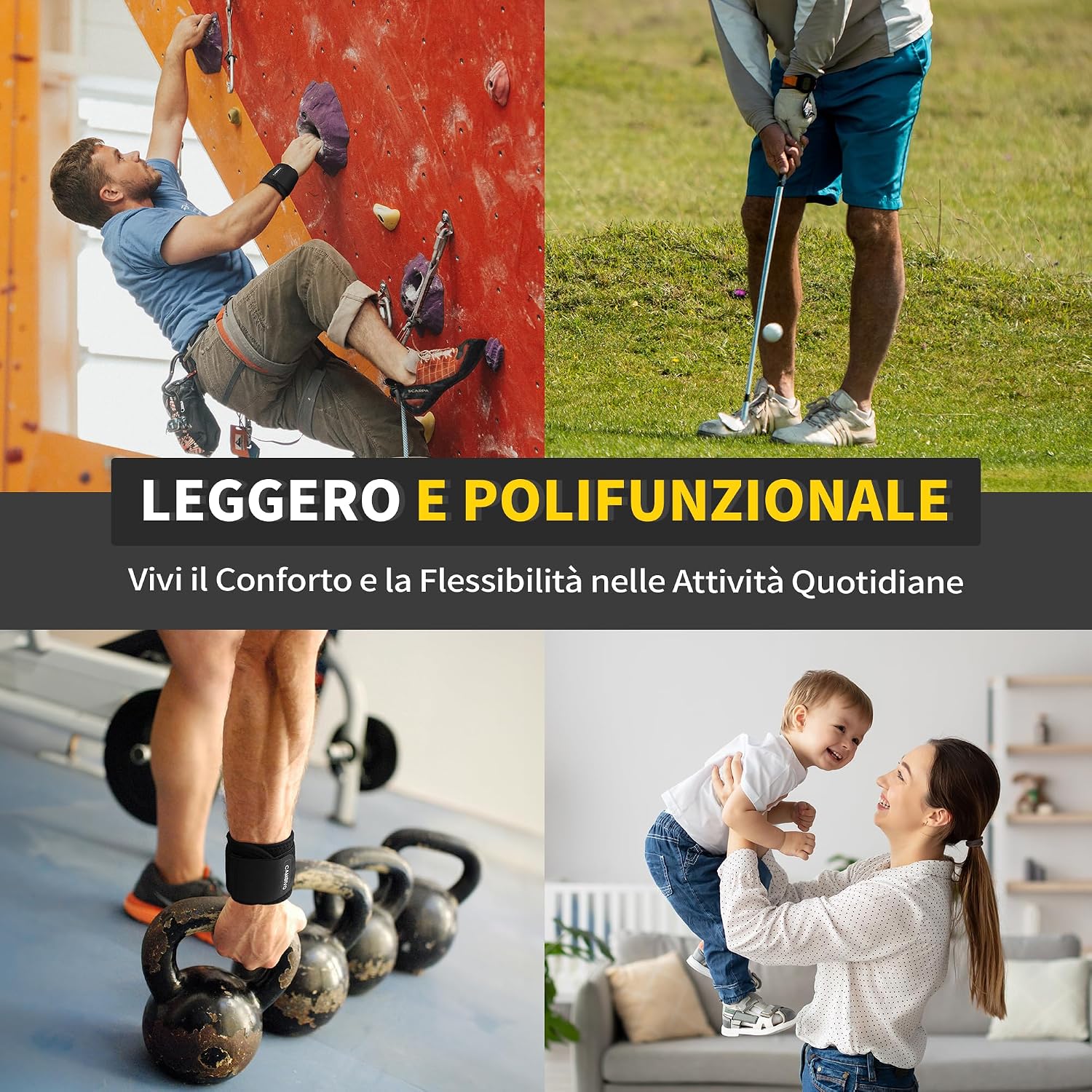 Detalle 2 de CAMBIVO Polsiere Palestra Regolabile 2 Pezzi – Fasce per Stabilità del Polso