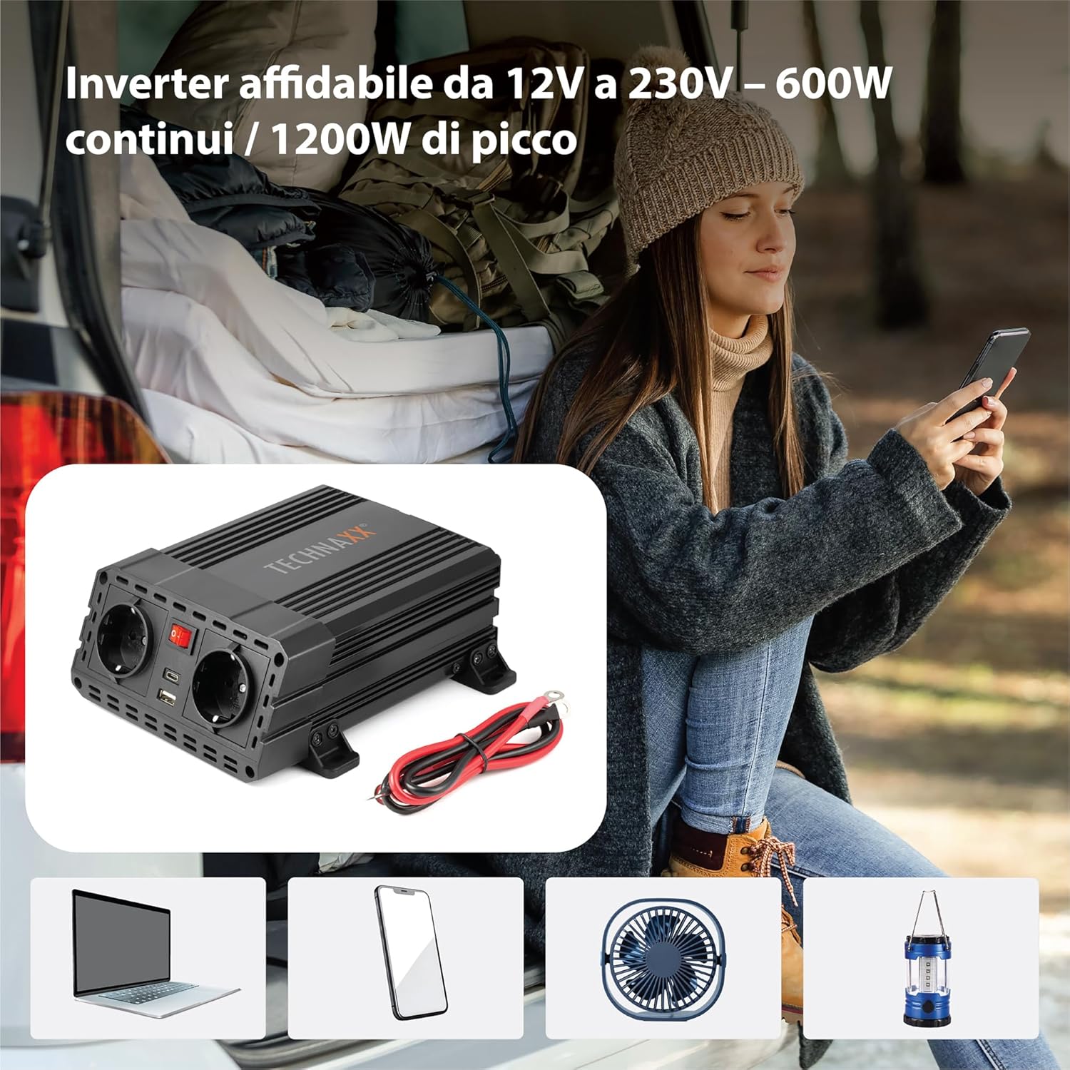 Thumbnail 2 de Technaxx TE19 Inverter Auto 12V 600W