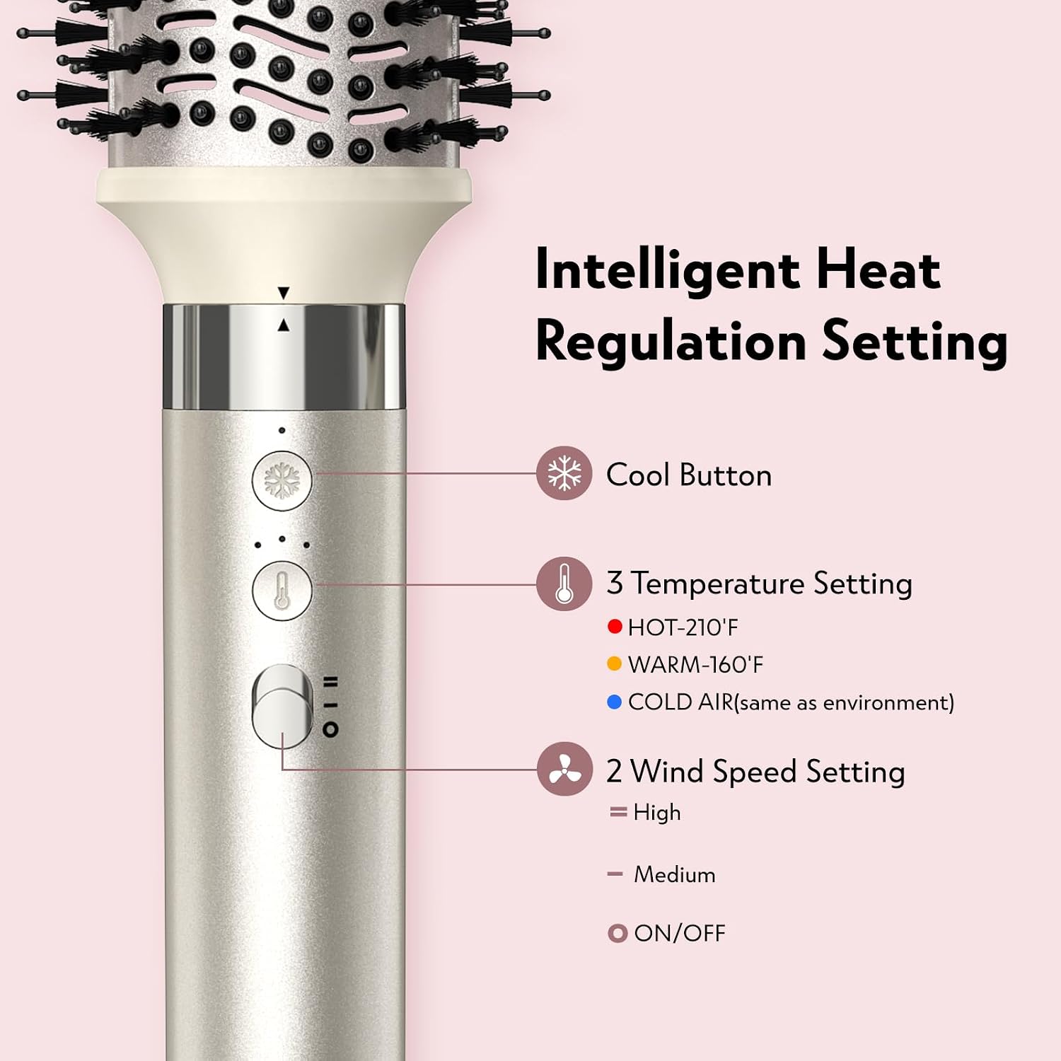 Detalle de Slopehill 5-in-1 Airstyler: Hairstyler, Lockenstab Auto-Wrap, Warmluftbürste & Glätteisen – kompakt, vielseitig & reisefreundlich