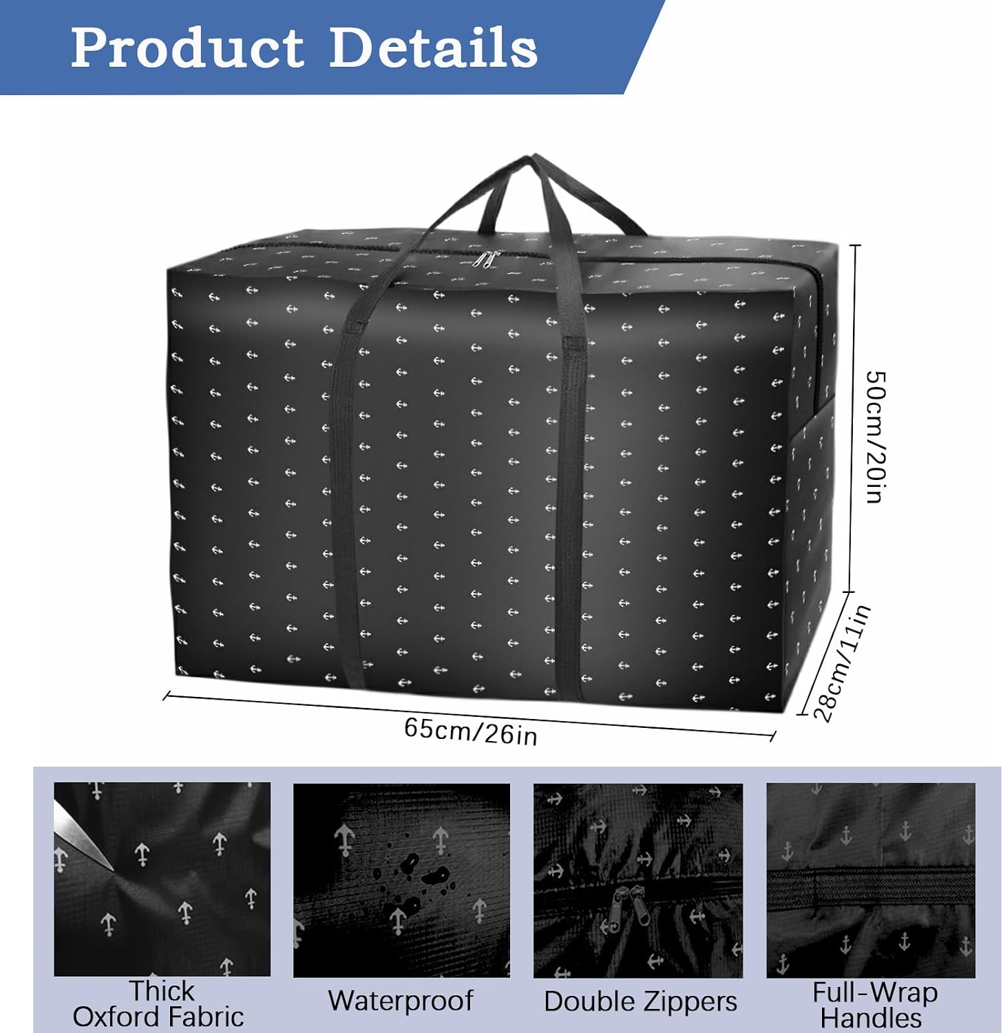 Detalle de 90L Moving Bags 4 Pack Waterproof