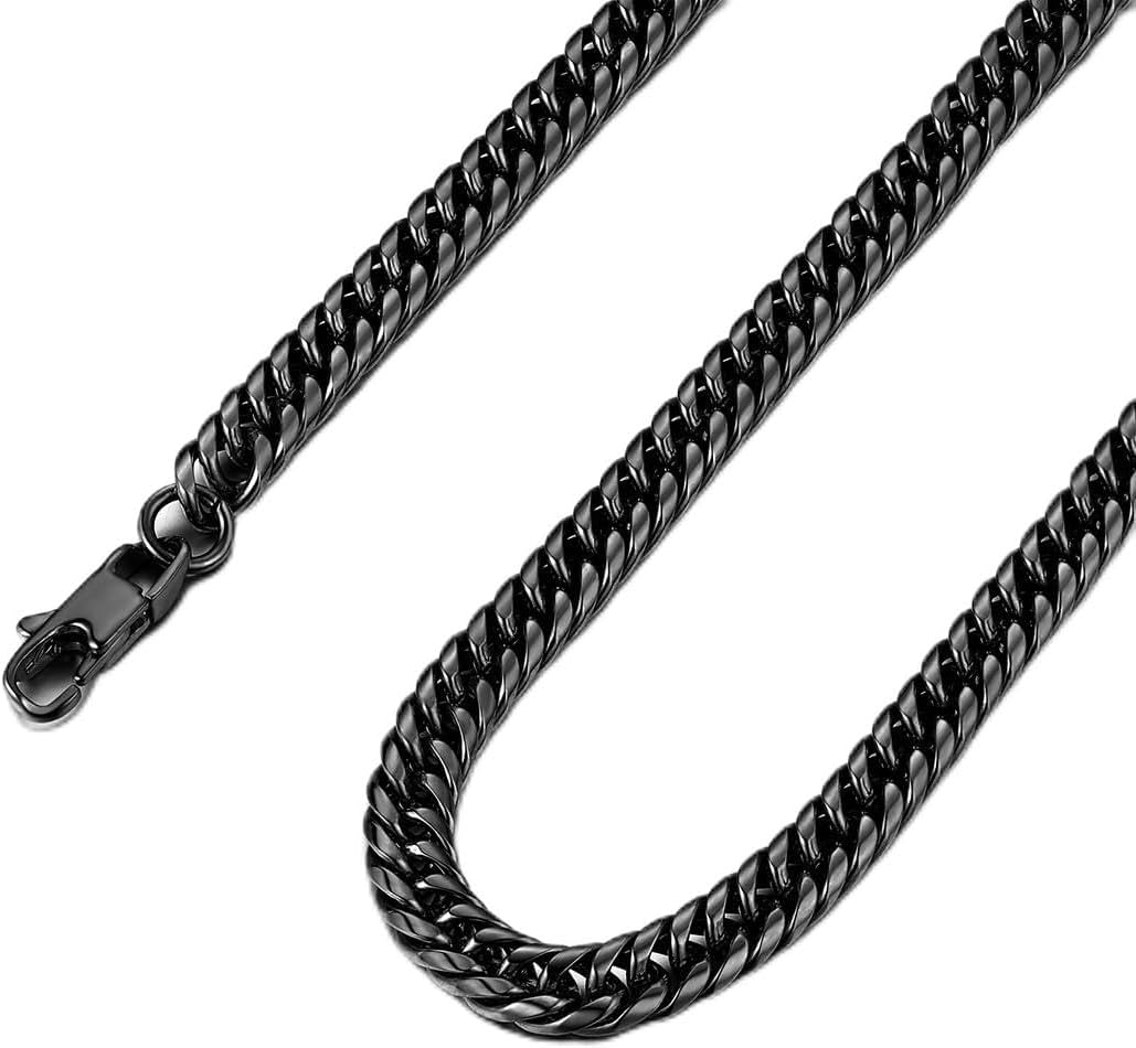 Detalle de FindChic Edelstahl Massiv Panzerkette – Cuban Chain, 3,5/6/9/12 mm Breit, 46–91 cm
