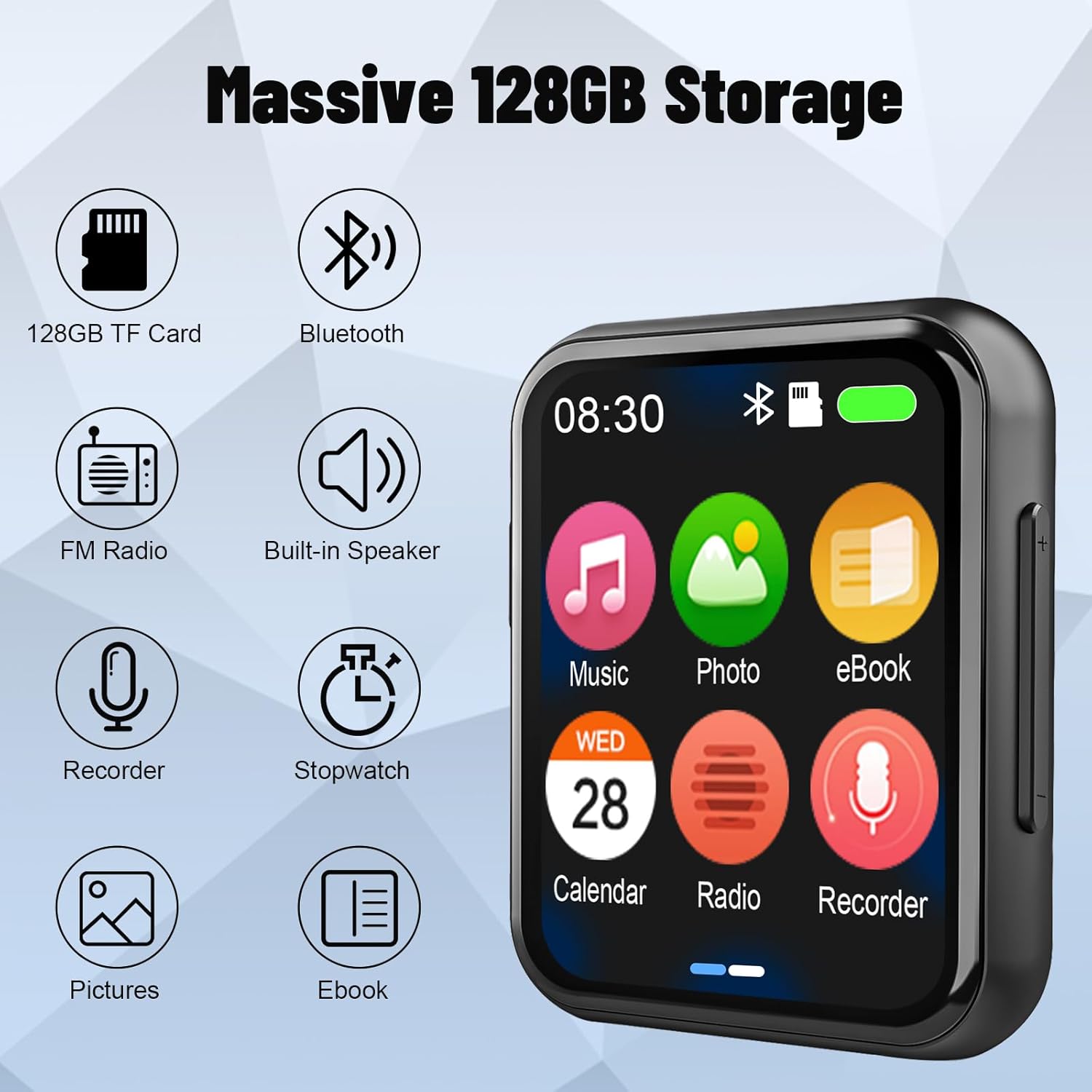 Detalle 2 de AiMoonsa 128GB MP3 con Bluetooth 5.3