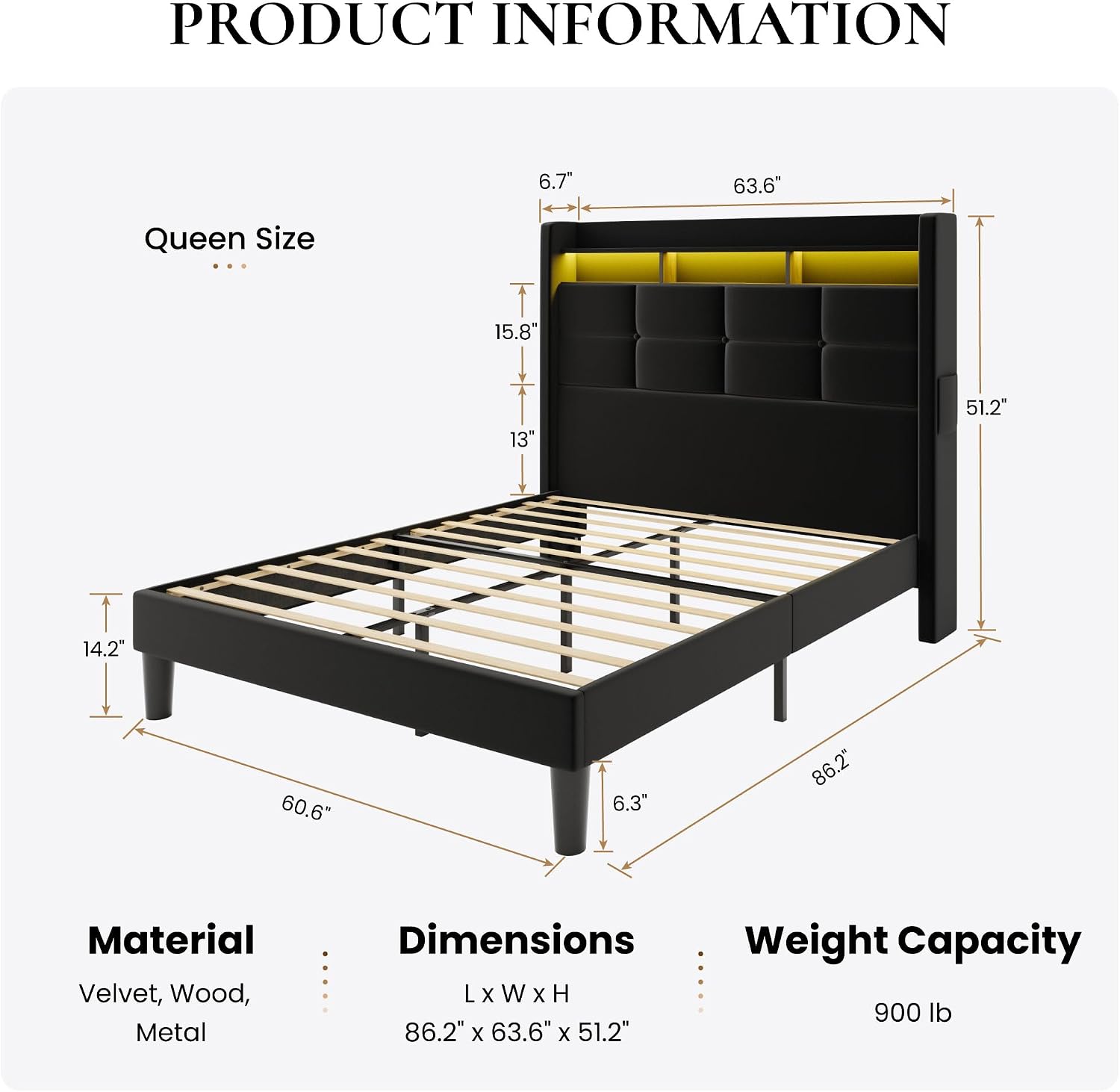 Thumbnail 1 de SHA CERLIN Queen Bed Frame