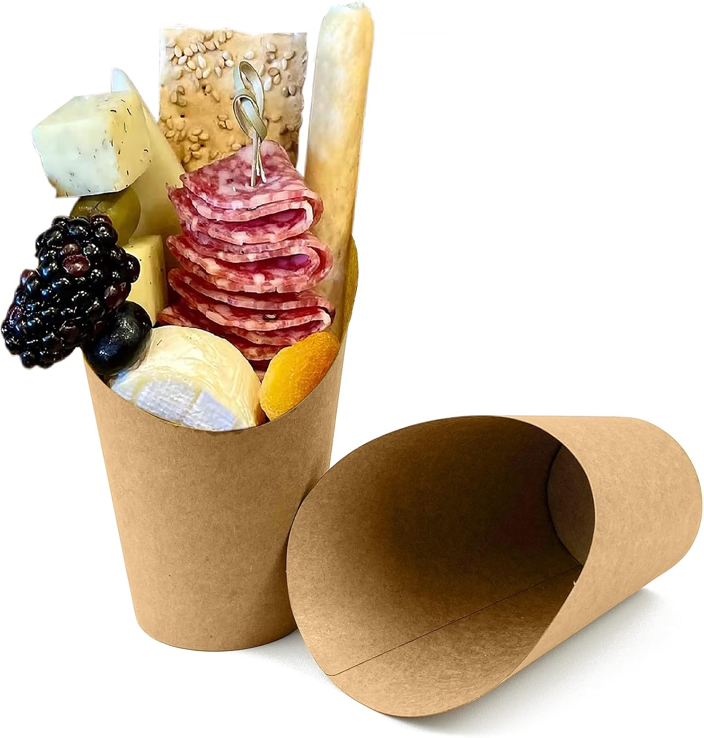 Detalle de CAMKYDE 14 oz French Fry Cups, 50-Count Disposable Kraft Paper Holders