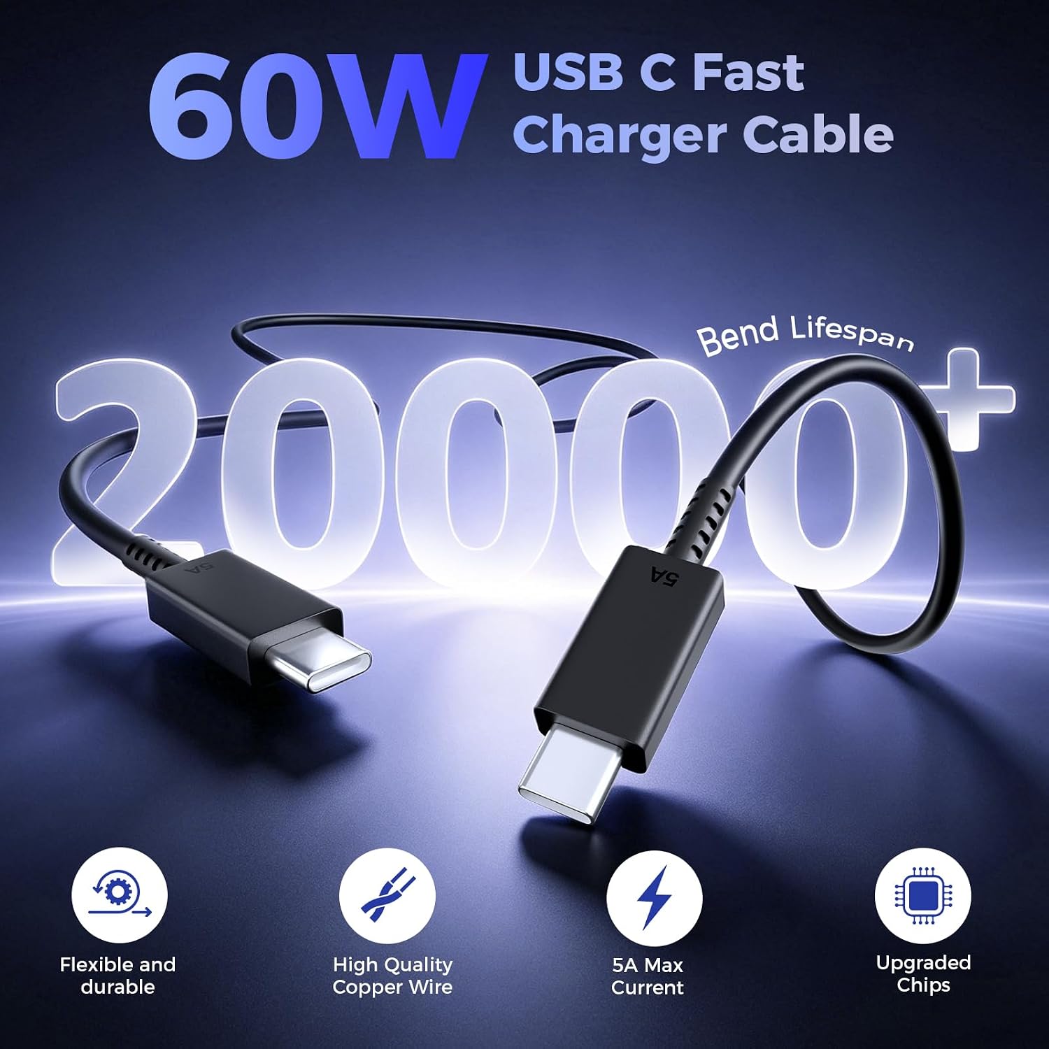 Thumbnail 2 de ANWPF YX-PD60W 60W USB-C Charger 2-Pack with 6-Foot Cables