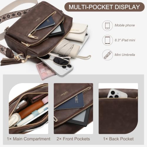 Detalle de HILAEX Sac Bandoulière Femme avec Antivol – élégance pratique et sécurité au quotidien