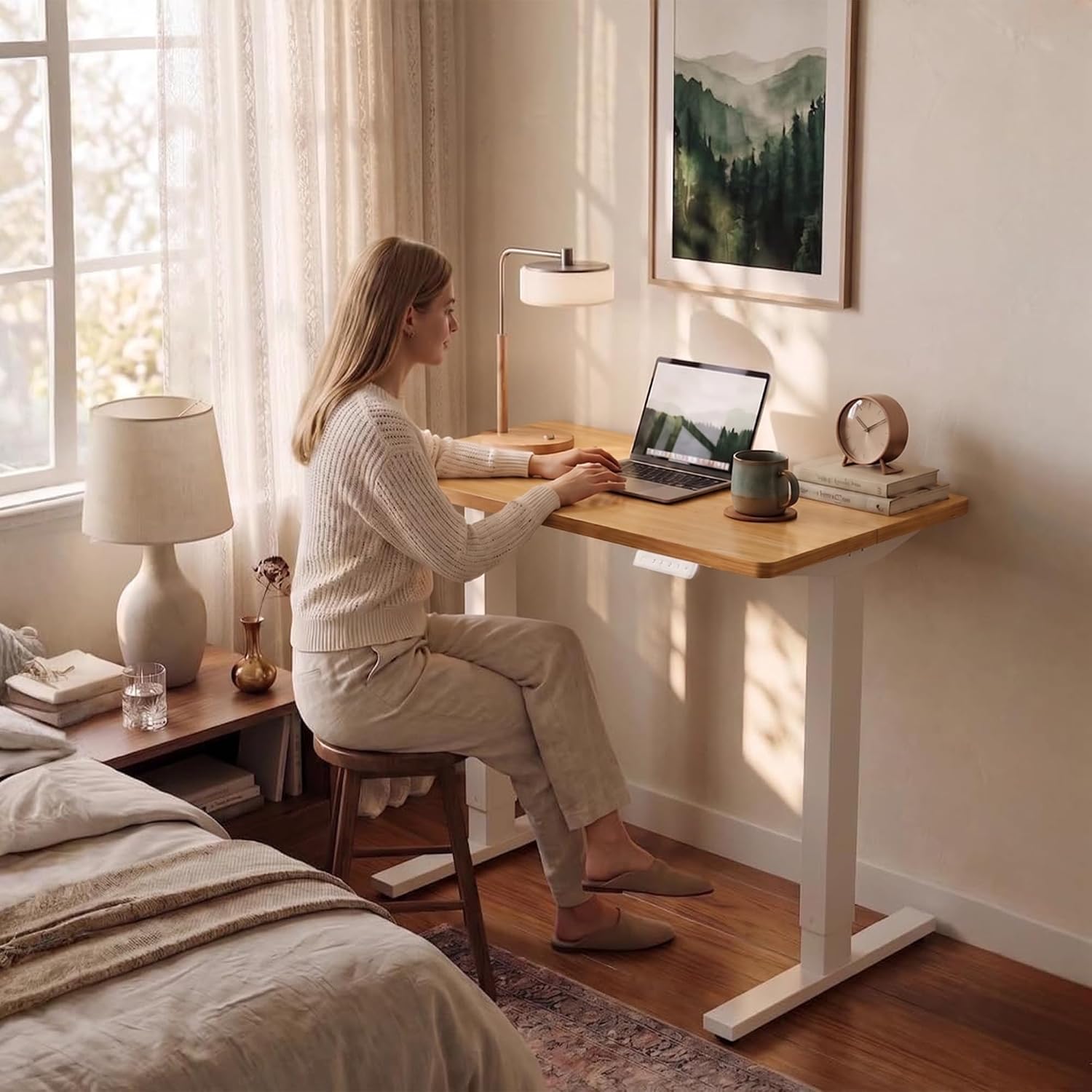 Detalle 2 de HUANUO ESD01LV-100A-US 40 x 24-Inch Electric Standing Desk, 4 Presets