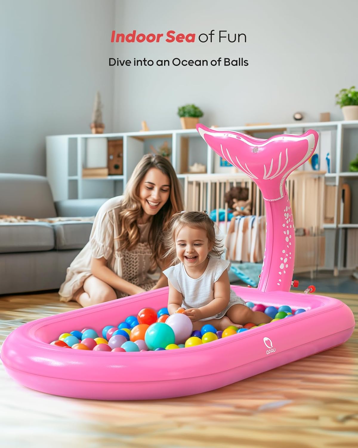 Thumbnail 3 de QPAU Mermaid Splash Pad for Toddlers 1–3 (Pink) Outdoor Sprinkler Pool