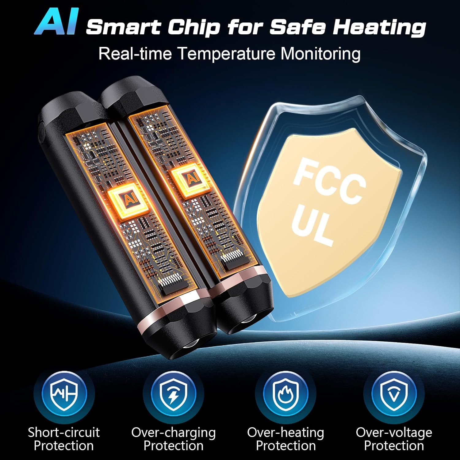 Detalle 2 de 2-Pack Rechargeable Hand Warmer 10000mAh with 3 Heat Levels