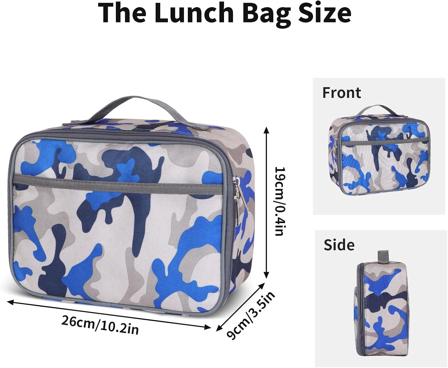 Thumbnail 5 de Minicoco Insulated Lunch Bag for Men & Kids (Blue Camouflage) – Portable, Leakproof & Spacious