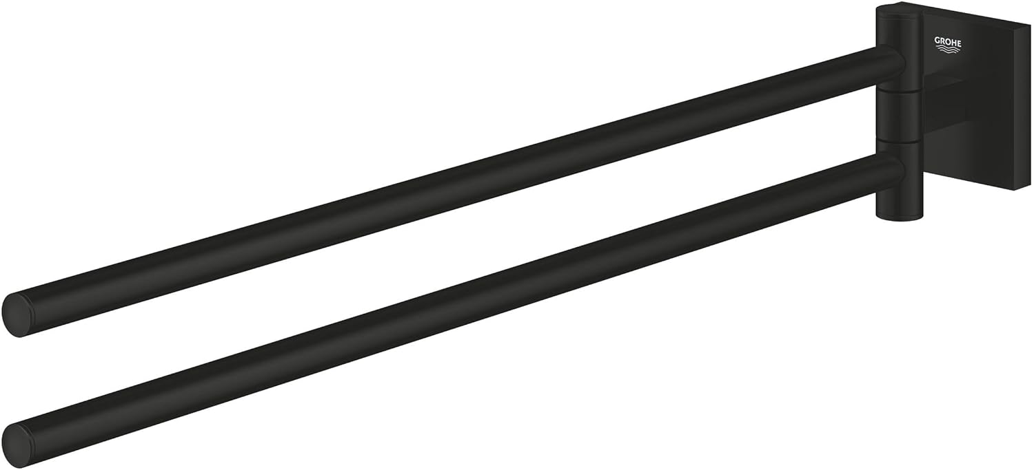 Detalle de GROHE Quickfix Start Cube Portasciugamani da Parete Nero Opaco, 438 mm