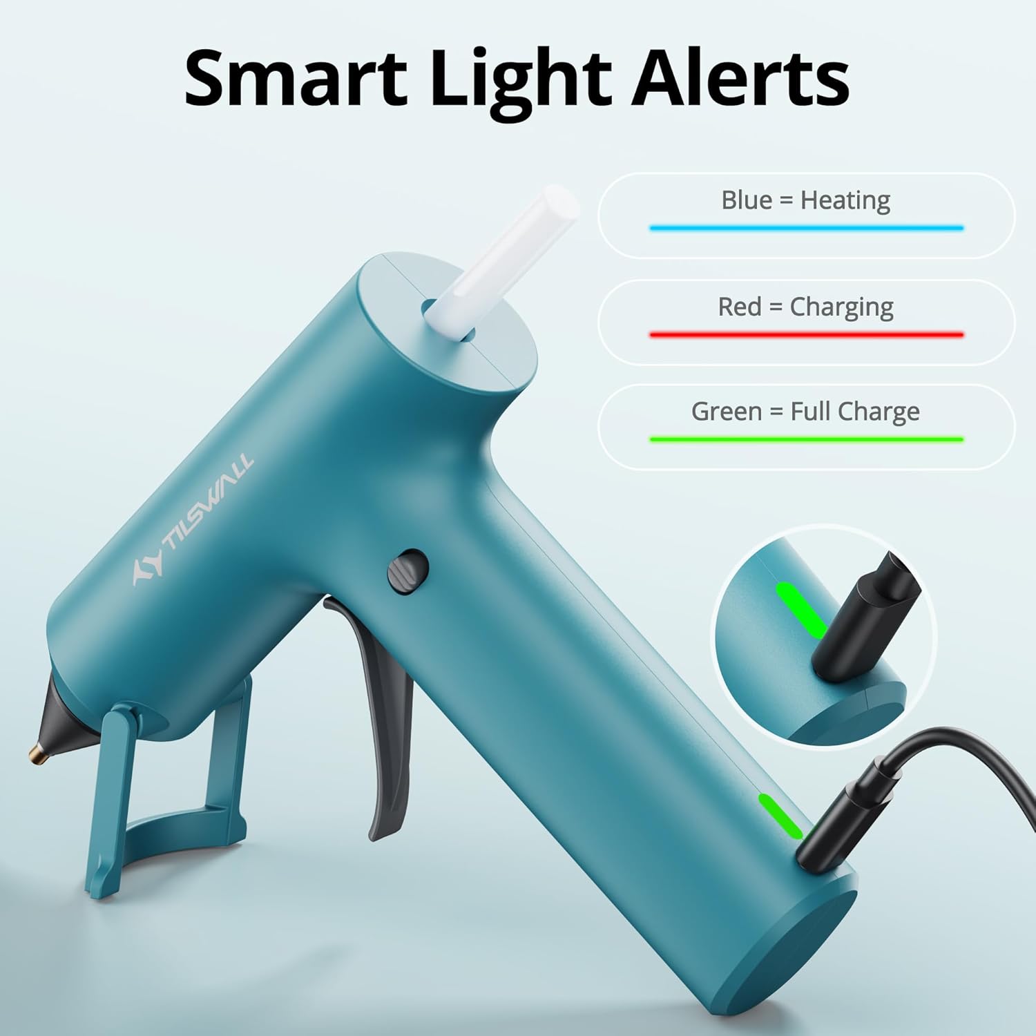 Thumbnail 5 de Cordless Hot Glue Gun with 20 Glue Sticks – Type-C Rechargeable Mini Gun with 90s Fast Heating