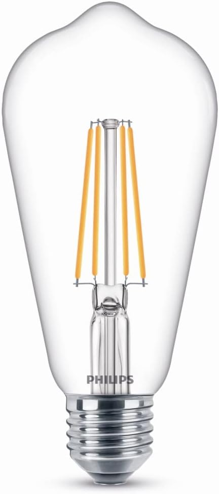 Detalle de Philips - Bombilla LED E27 60W luz blanca cálida