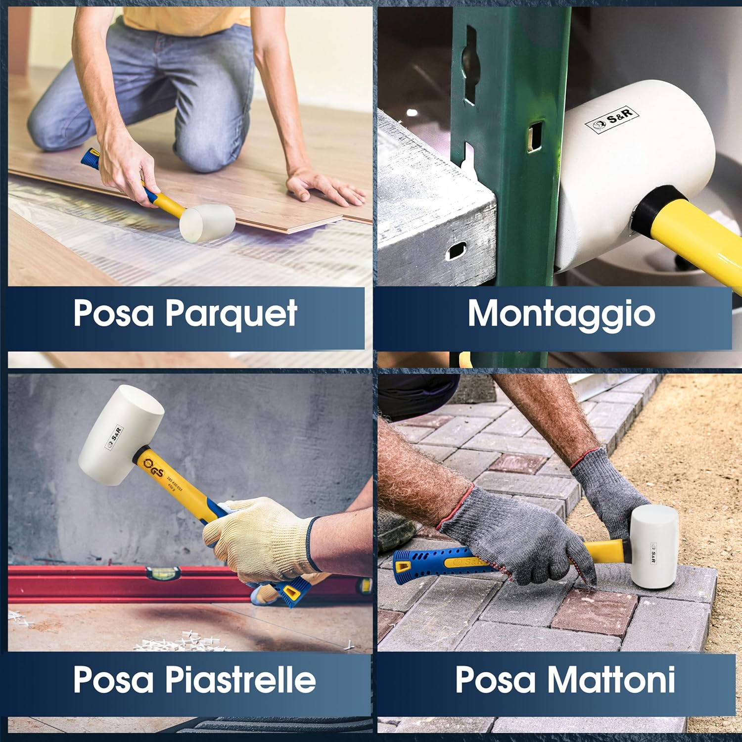 Thumbnail 5 de S&R Martello in gomma bianca 450 g – 55 mm: precisione e protezione per lavori delicati