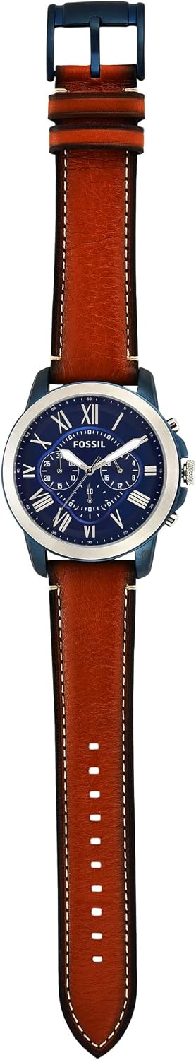 Detalle de Fossil Grant Uhr Für Herren – Quarz-Chronograph, 44 mm Gehäuse, Edelstahl- oder Lederband