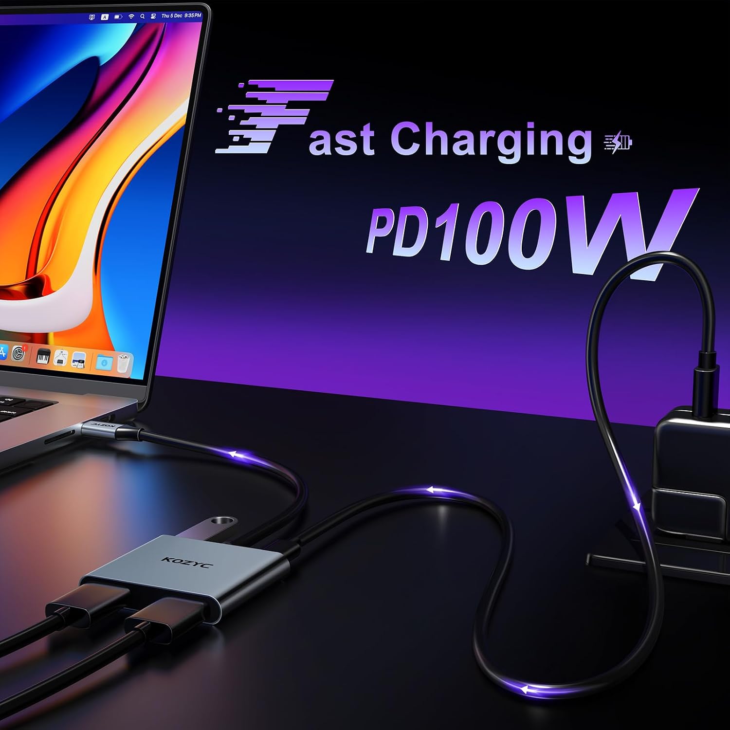Thumbnail 2 de KOZYC Adaptador USB C a HDMI Dual 4 en 1