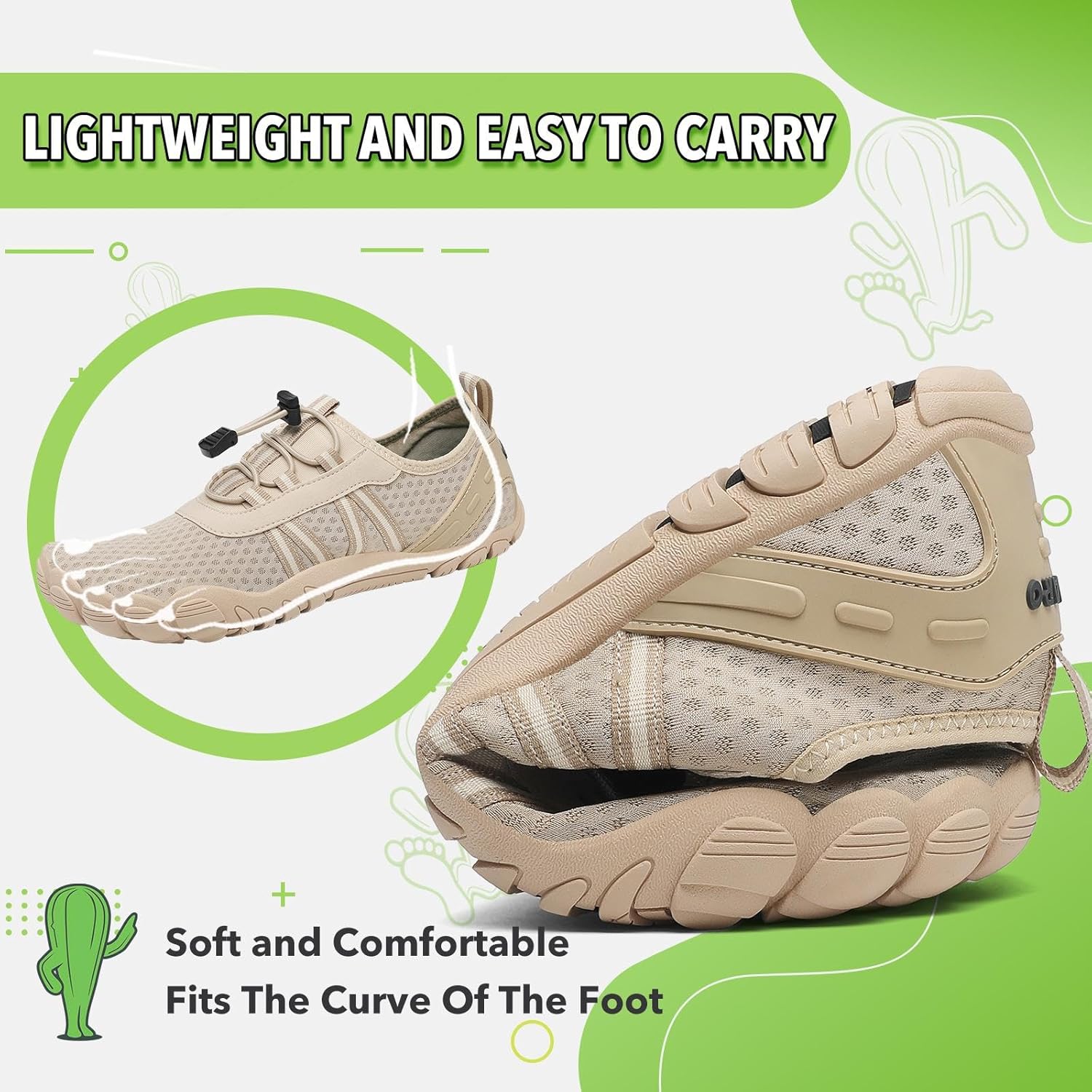 Detalle 2 de SAGUARO Unisex Barfuß Badeschuhe – rutschfeste, schnell trocknende Wasserschuhe mit Drainagelöchern, Größe 36–48