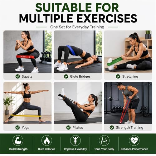 Detalle de HCT STYLE Elastici Fitness: Bande Elastiche 5 Livelli in Lattice Naturale