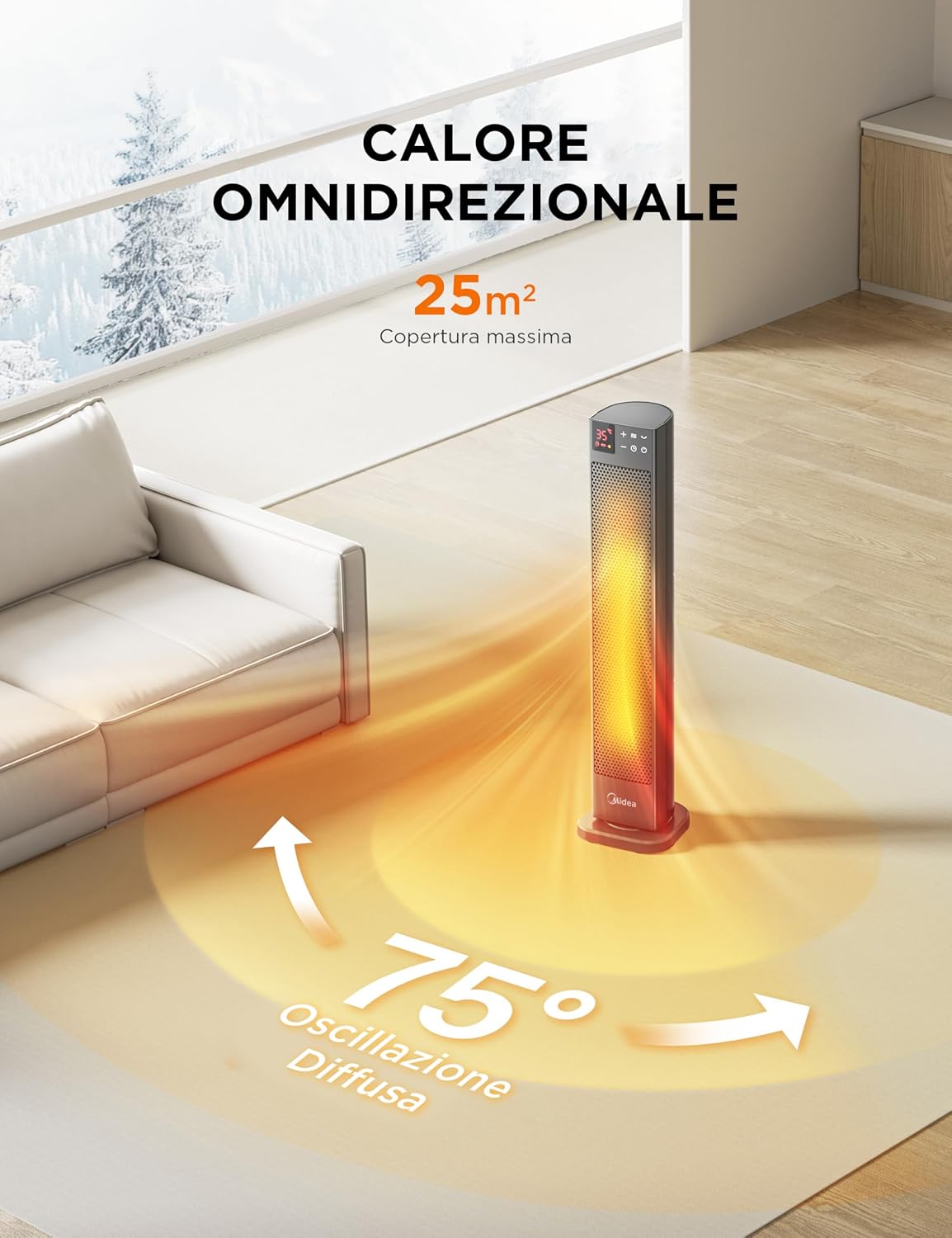 Detalle 2 de Midea NTH20-22GRSE Stufa elettrica 2000W
