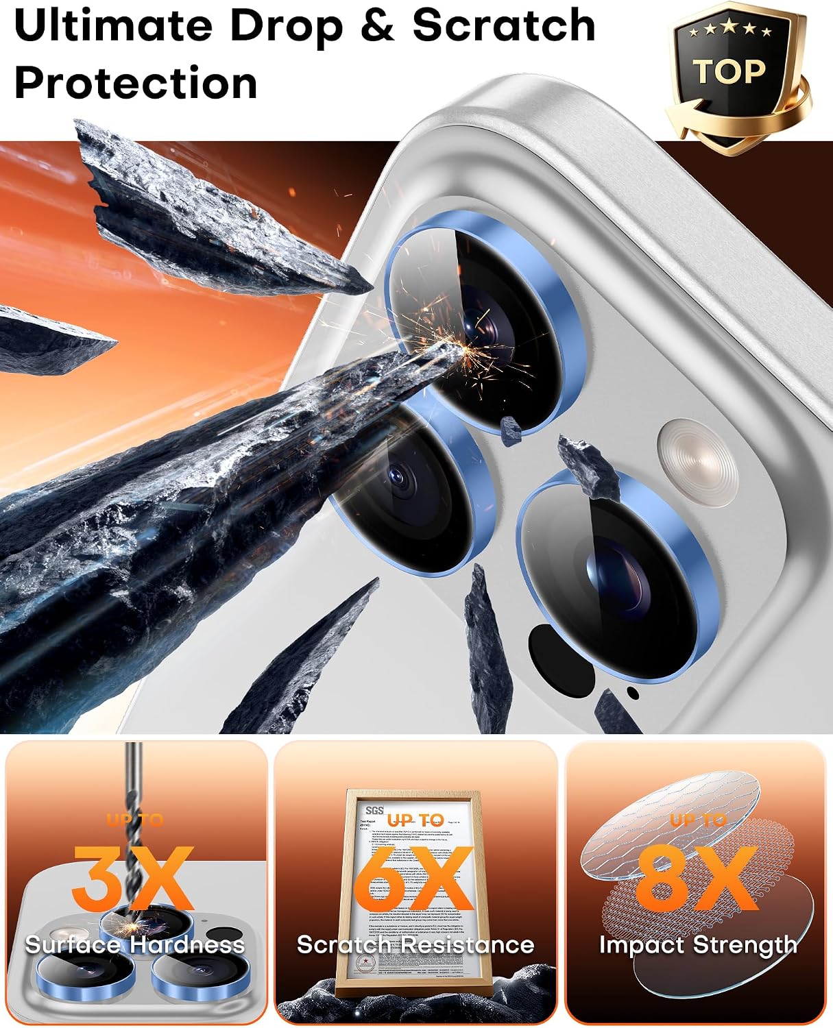 Detalle 2 de iPhone 14 Pro Max camera lens protector