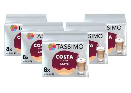 Detalle de Tassimo Costa Latte Medium Roast Pods (40 Cups) – Pack of 5