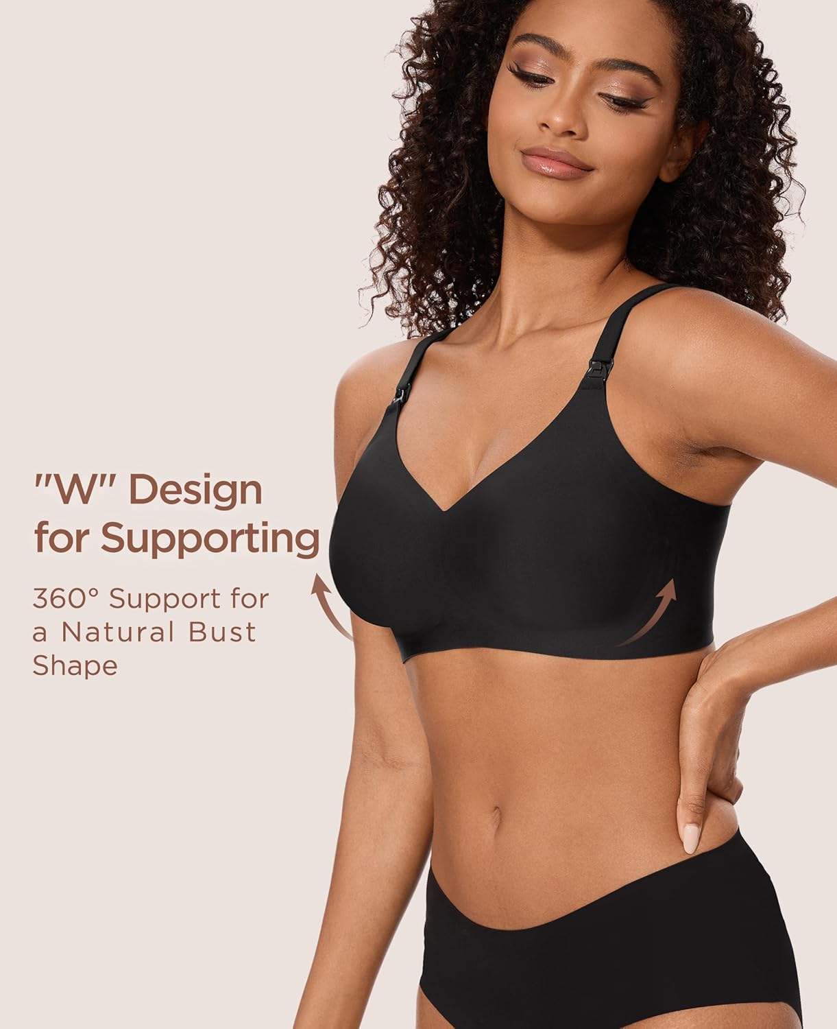 Detalle de HBselect Nursing Bras for Breastfeeding: Seamless Wireless Maternity Bralette