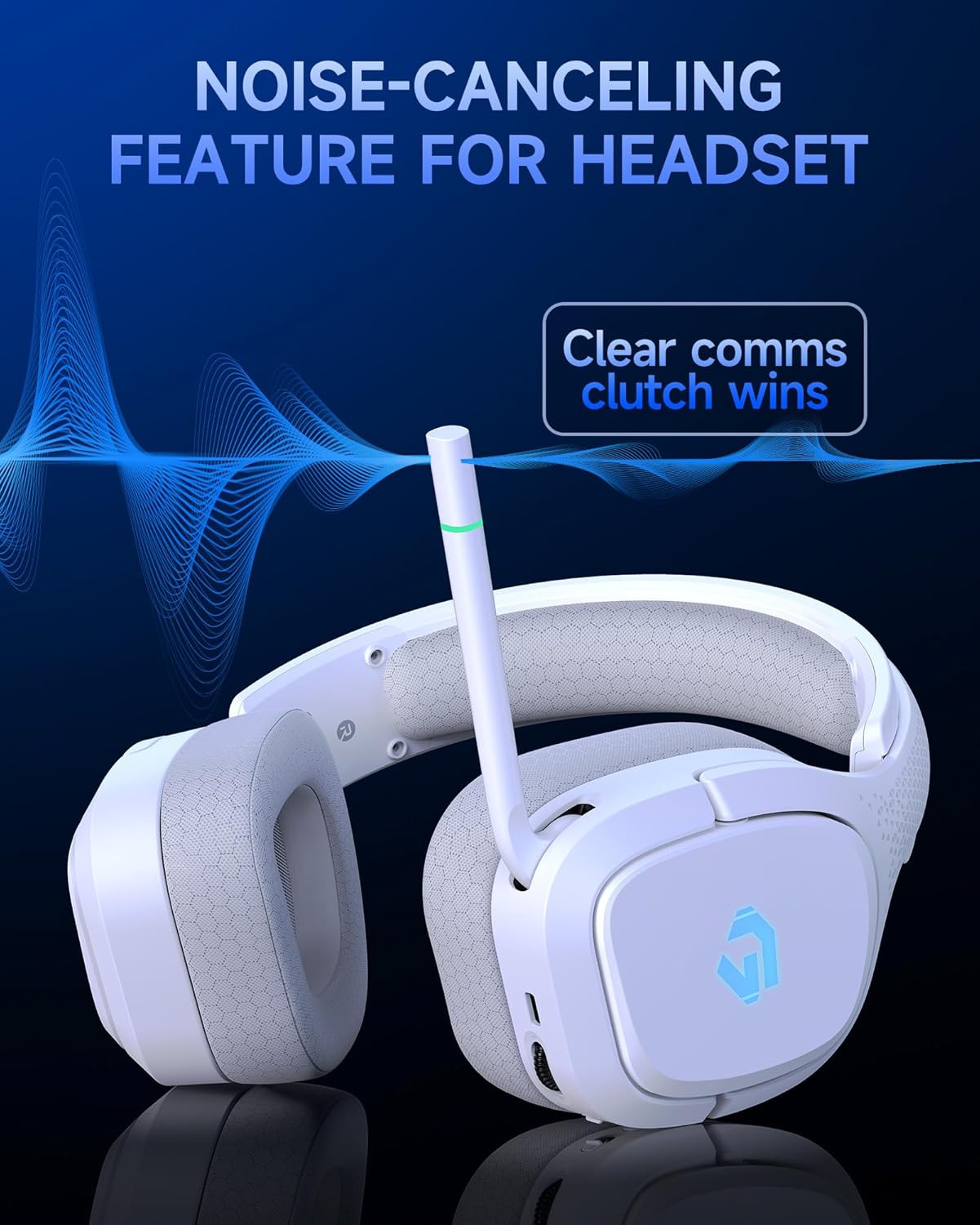 Detalle 2 de Gvyugke Wireless Gaming Headset for PS5/PS4/PC/Switch — 2.4GHz USB-C, Bluetooth 5.3, 50mm Drivers