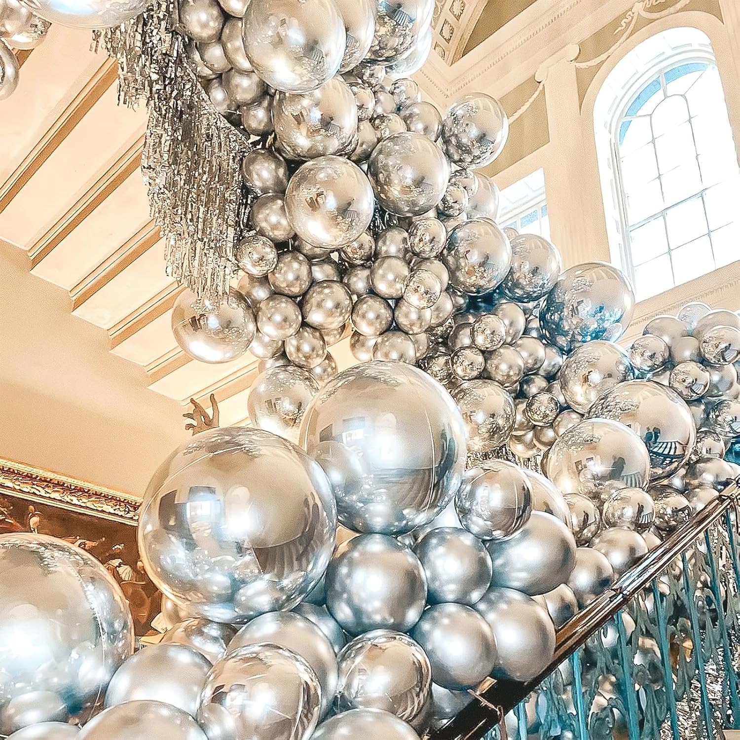 Thumbnail 4 de PartyWoo Silver Balloons 140 pcs: Mixed Sizes for standout Arch, Garland, and Centerpieces