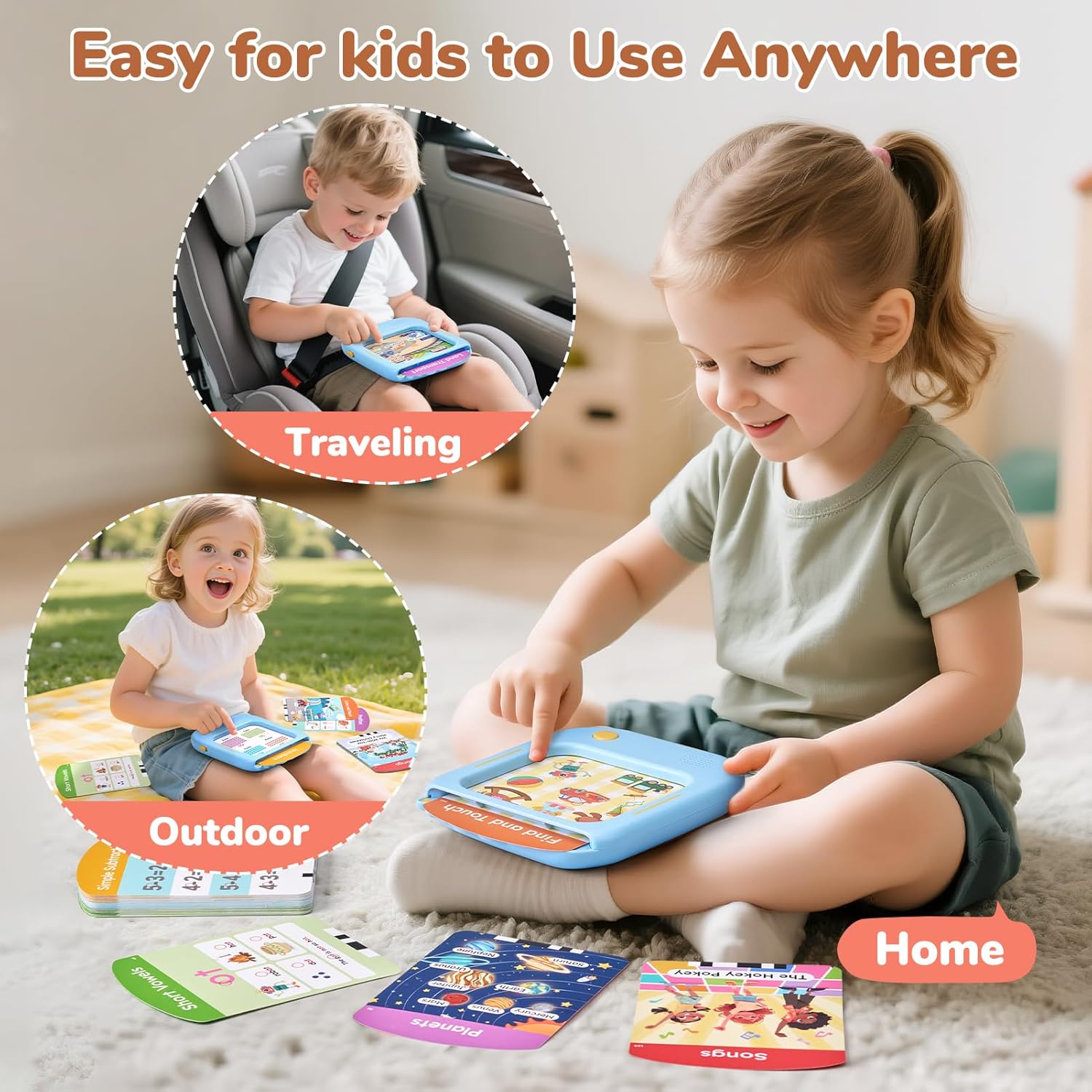 Thumbnail 6 de JoyCat Kids Learning Tablet (screen-free) with 156 tap-to-read flash cards and 20 listen & find games