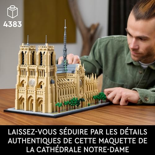 Detalle de LEGO Architecture Notre-Dame de Paris (21061) – Maquette pour adultes, voyage dans l’histoire de l’architecture